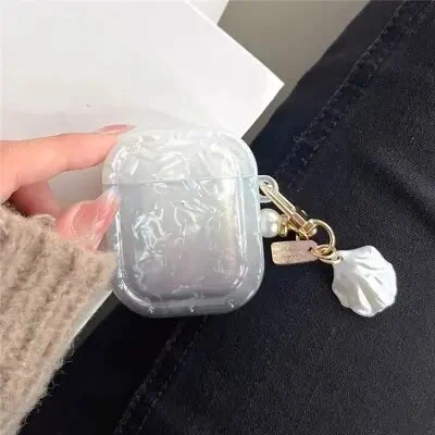 ყურსასმენის ქეისი For Apple AirPods 2nd gen. Gradient Shell Grain Square with Pendant - Black