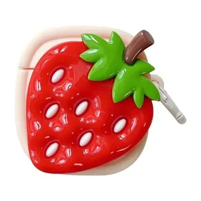 ყურსასმენის ქეისი For Apple AirPods 2nd gen. Silicone Cover with Buckle - Strawberry