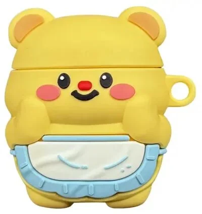 ყურსასმენის ქეისი For Apple AirPods 2nd gen. Silicone - Bear Yellow