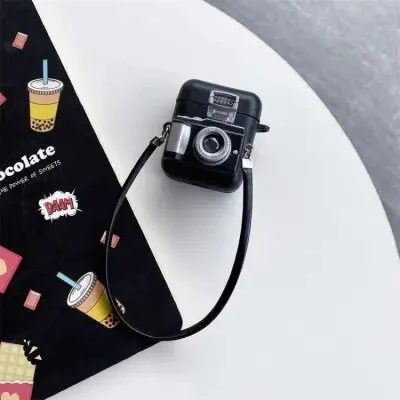 ყურსასმენის ქეისი For Apple AirPods 2nd gen.Earphone Box Cover Camera Shaped Silicone Case