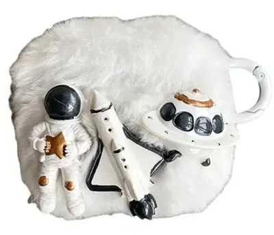 ყურსასმენის ქეისი For Apple AirPods 3 Cartoon Astronaut / Spacecraft / Rocket Fluff + TPU Shell Protective Cover