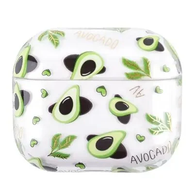 ყურსასმენის ქეისი for Apple AirPods 3 Fruit Flower Pattern Gold Stamping Hard PC Earphone Charging Box