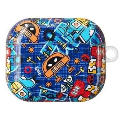 ყურსასმენის ქეისი For Apple AirPods 3 IMD Stylish Pattern Protective Cover Earphone Charging Box Drop-proof TPU