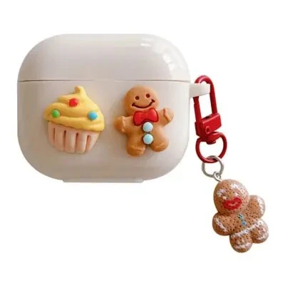 ყურსასმენის ქეისი For Apple AirPods 3 TPU Case Cake Cookie Earbud Protection Cover with Pendant