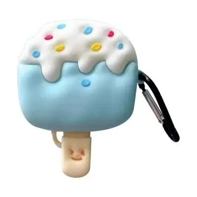 ყურსასმენის ქეისი Pro 2 Ice Cream Design Earphone Protective Cover Silicone Case with Anti-lost Buckle