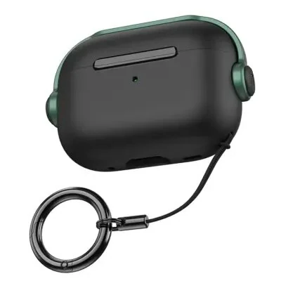 ყურსასმენის ქეისი For Apple AirPods Pro 2 Anti-drop Headset Style Dual-color PC+TPU Earbud Cover with Ring Strap