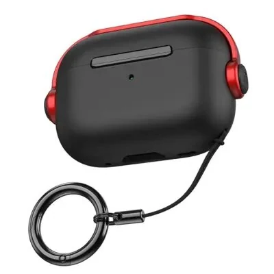 ყურსასმენის ქეისი For Apple AirPods Pro 2 Anti-drop Headset Style Dual-color PC+TPU Earbud Cover with Ring Strap