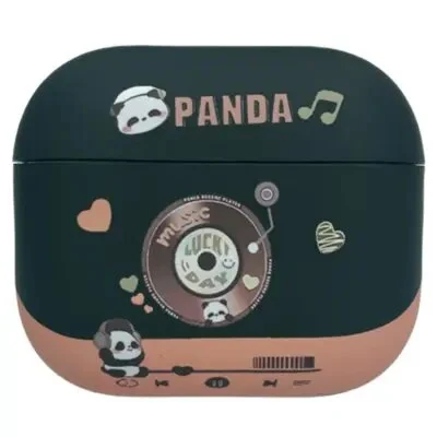 ყურსასმენის ქეისი For Apple AirPods Pro Earphone Protector TPU Lovely Panda Earphone Shell - Black