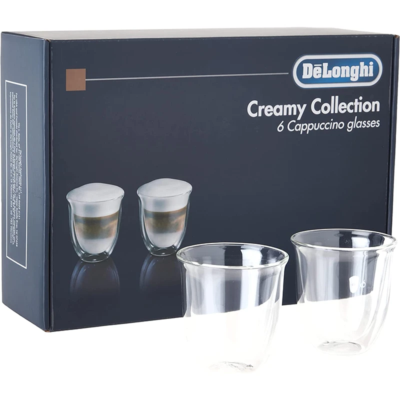 კაპუჩინოს ჭიქების ნაკრები Delonghi DLSC301, 6 ც, 270 მლ