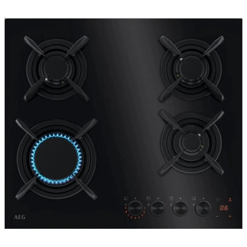 ჩასაშენებელი ზედაპირი AEG HKB64453NB Black Glass