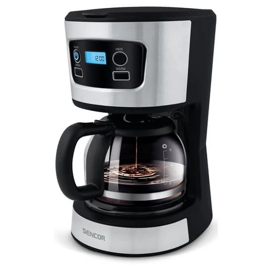 წვეთოვანი ყავის აპარატი Sencor SCE 3700BK, Ideal for Brewing 8 Cups of Coffee at Once, 0.75 Litre Water Tank, Glass
