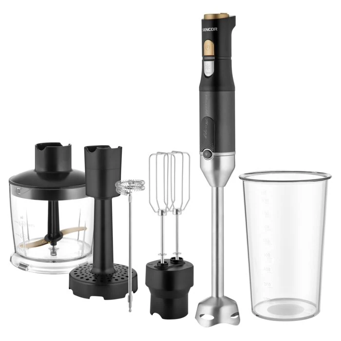 ხელის ბლენდერი Sencor SHB 6442BK 6 in 1, TITANIUM QuadBlade Technology, Power Input 1 200 W, 800 ml Beaker
