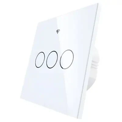 Moes WiFi+RF Switch; EU Type;3 Gange სამ კლავიშიანი შუქის ჭკვიანი ჩამრთველი თეთრი