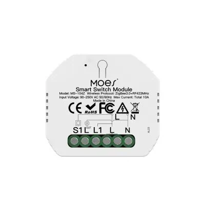 ჭკვიანი გადამრთველი Moes ZigBee 3.0 RF Smart Light Switch Module 1 Gang Modular Alexa Google Home Voice Control