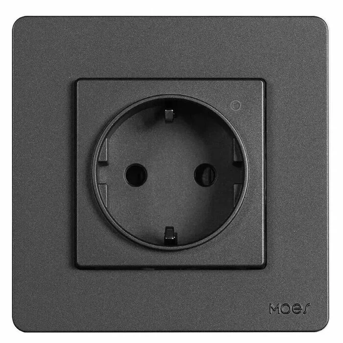 ჭკვიანი როზეტი Moes Star Ring ZigBee Smart Socket EU Wall Embedded Outlet Energy Monitor Grey ZK-SR-EU-WH-MS