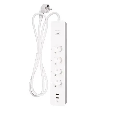 Moes WPS-X-EU16M-2U1C-EN ჭკვიანი გადამგრძლებელი 4 სოკეტით, 2 USB და 1 Type-C პორტით Wi-Fi