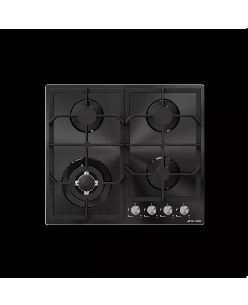 ჩასაშენებელი გაზის ზედაპირი Alneo 602 BLACK GLASS