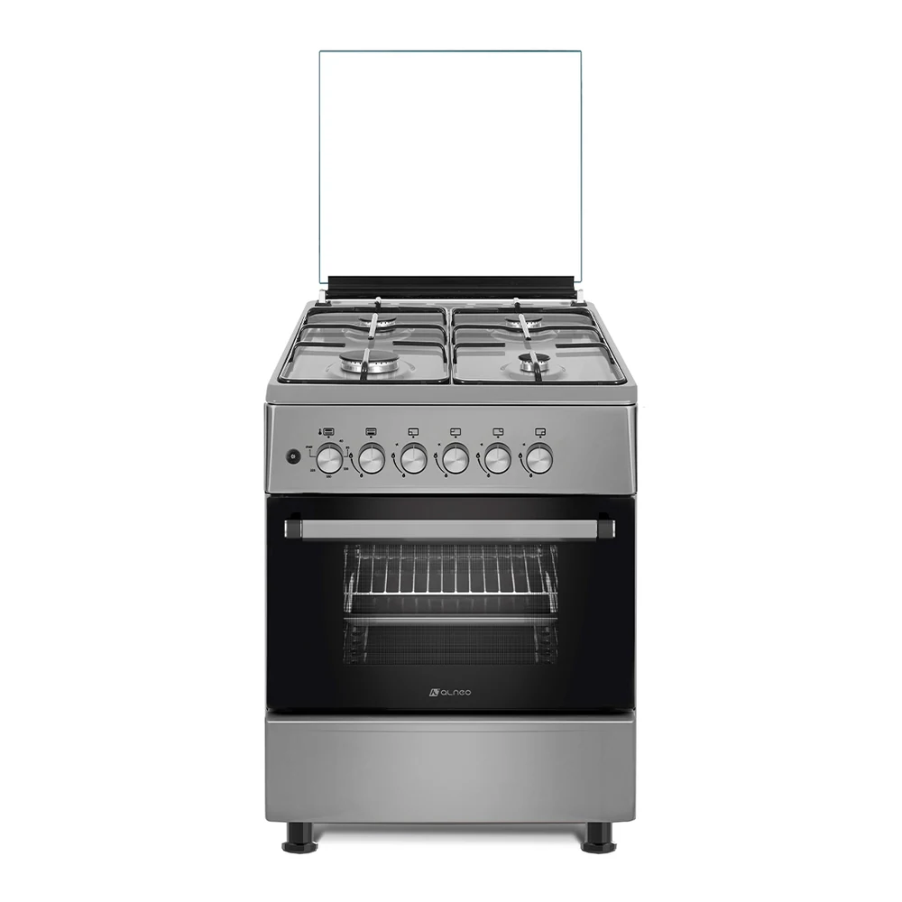 გაზქურა კომბინირებული ღუმელით Alneo ALN 6070B INOX WOK